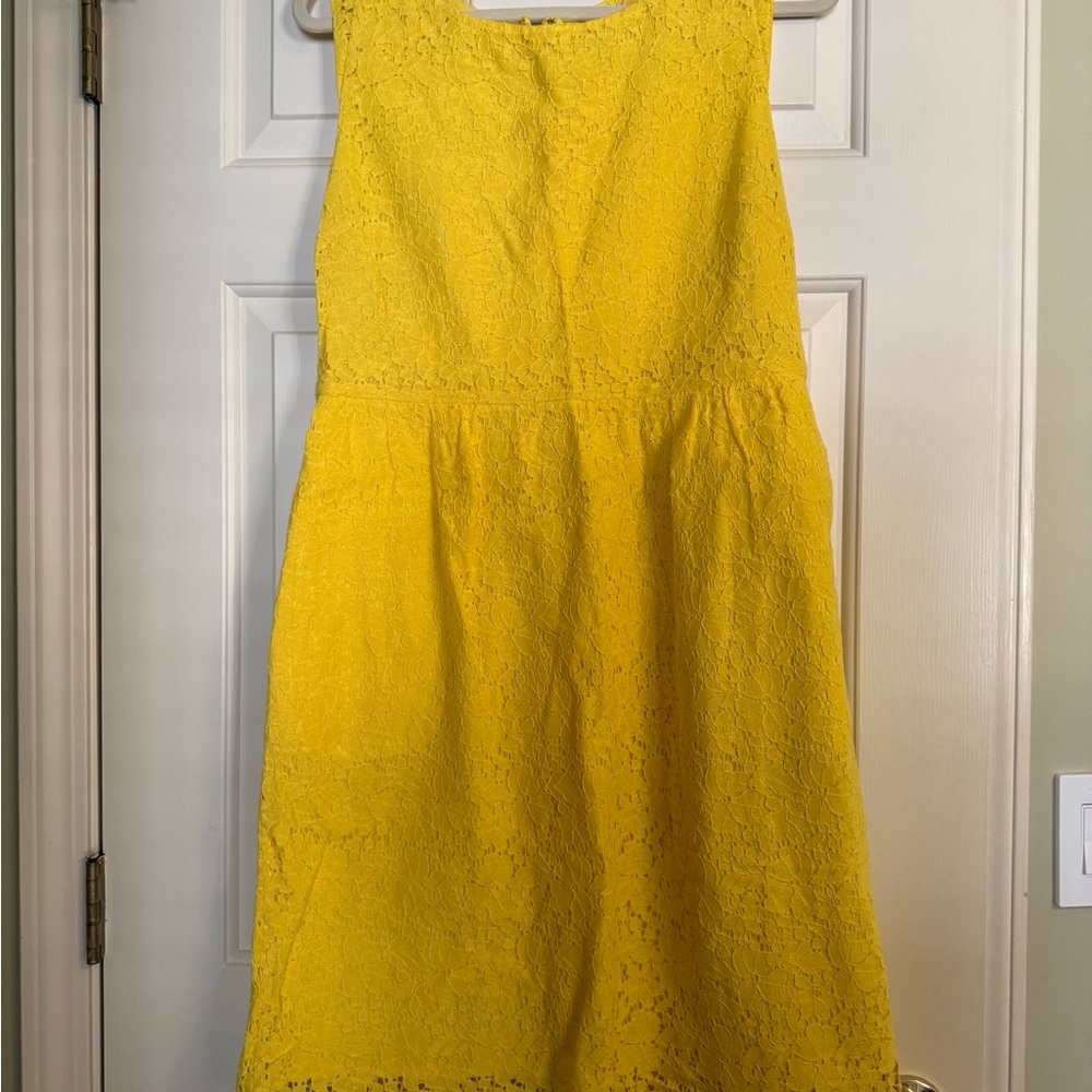 Yellow Lace Sleeveless Dress